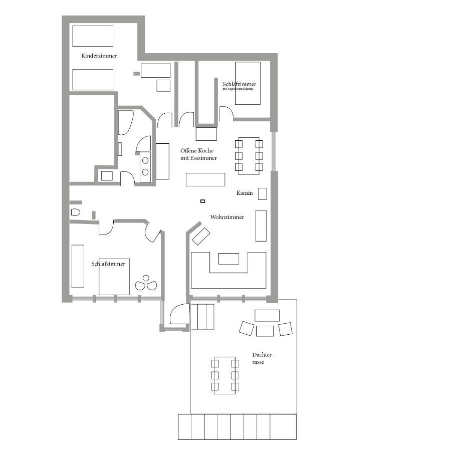 Helle, Offene Dachgeschosswohnung Mit Terrasse Oberloisdorf Exterior foto